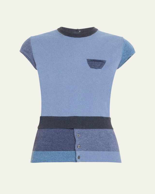 Colorblock Layered Cashmere Sweater